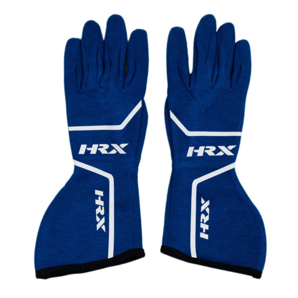 Bird's Eye View of Blue HRX Tutor Gloves, Knuckle Side