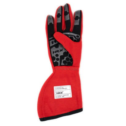 Bird's Eye View of Red HRX Tutor Gloves - Palm Side Up